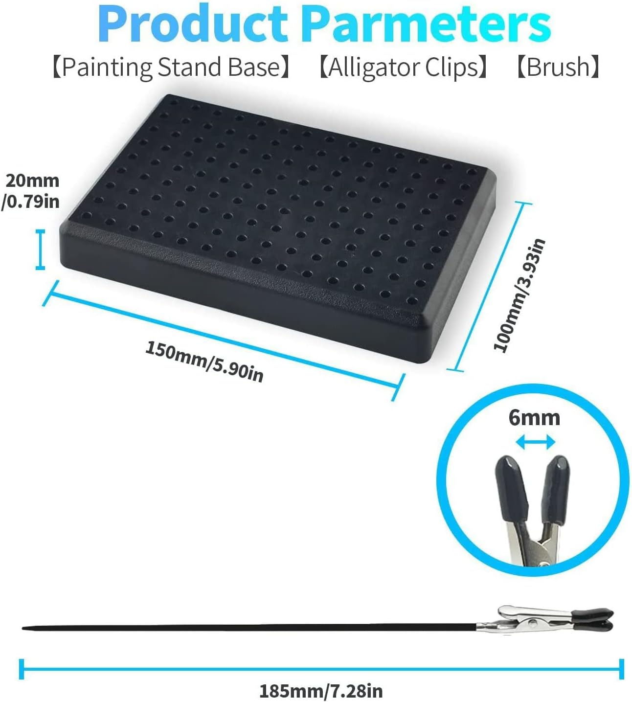HUBEST 10 Pcs Alligator Clip Sticks with Model Painting Stand Base Holder Miniature Model Holder Alligator Clip Sticks Set for Airbrush Hobby Model Parts Models Assemble image number 1