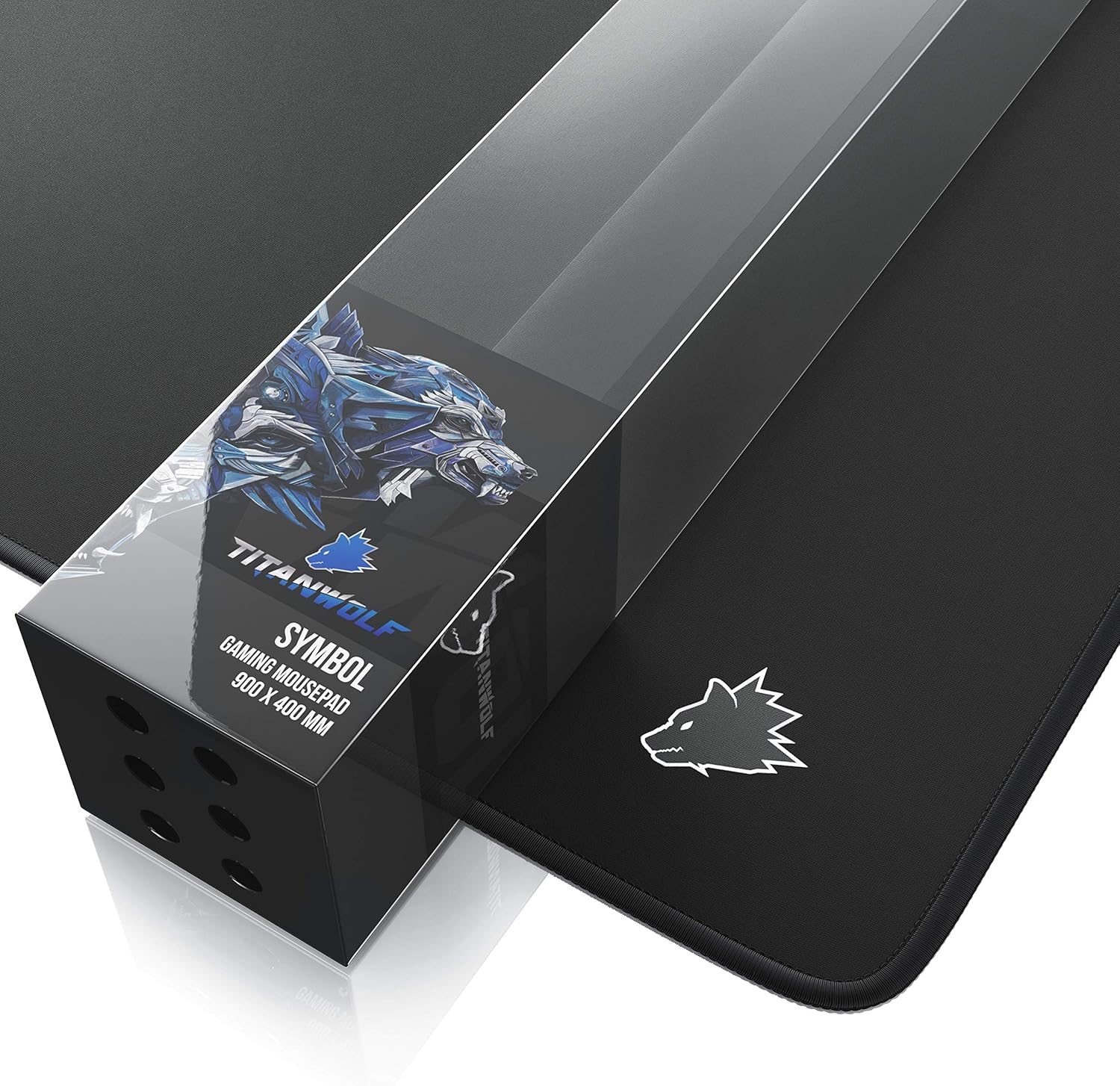 Csl-Computer XXL Speed Gaming Titanwolf Mouse Pad - Black 900 X 400 Mm - Large Table Base - Improves Accuracy and Speed, Size XXL Type 1