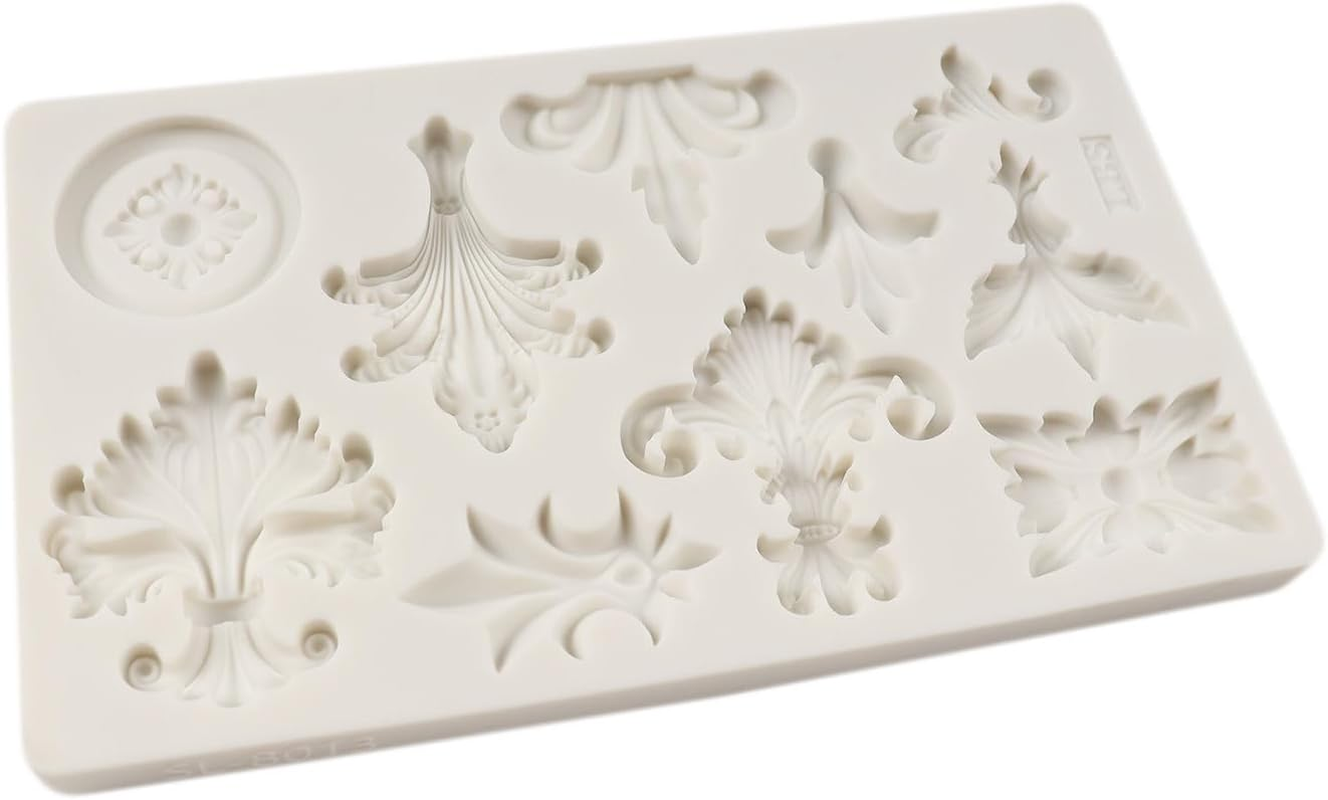 MINFEIDMS Baroque Fondant Moulds Scroll Snail Lace Silicone Mould Relief Flower Shape Filigree Mould for Cake Decoration Cupcake Topper Sugar Craft Candy Chocolate Chewing Gum Paste Polymer image number 2