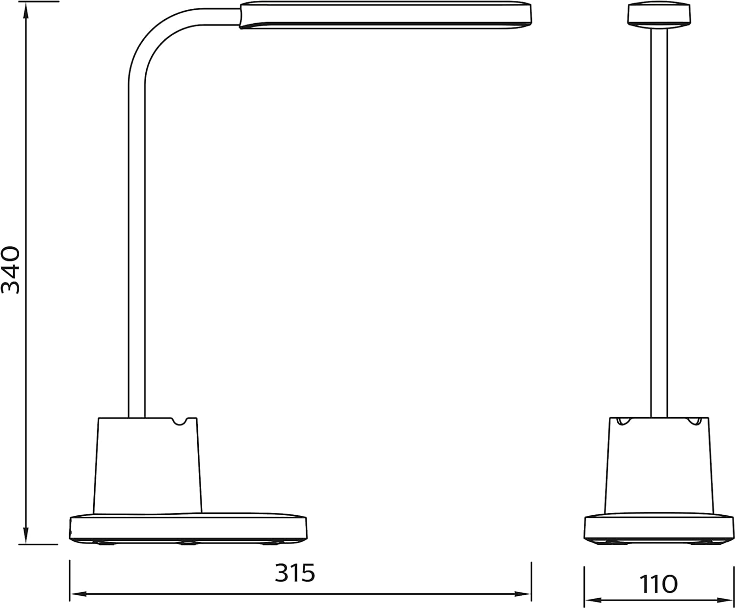 PHILIPS LED Bucket Desk Lamp [Cool White Light 4000K - White] 8W - Charge with USB. for Home Indoor, Work, Study, Reading Lighting image number 6