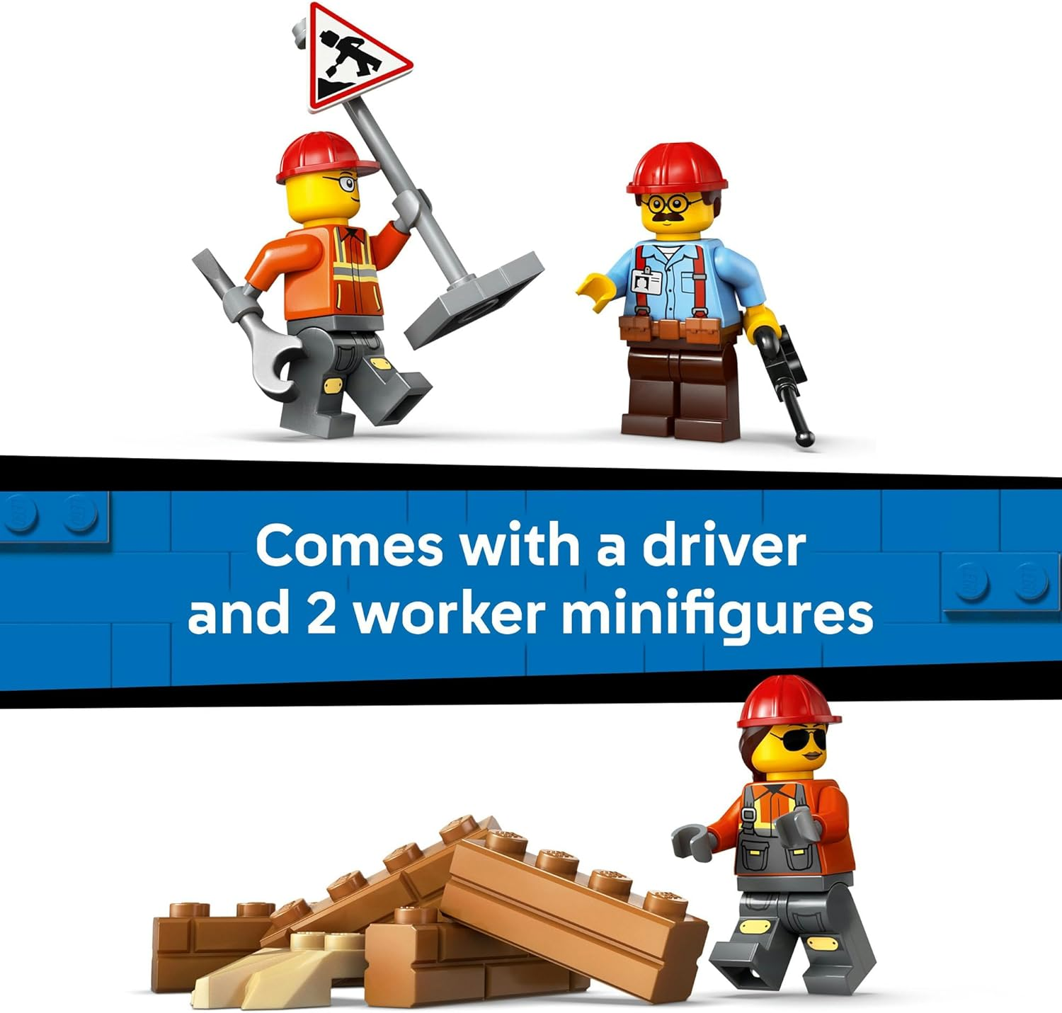 LEGO&reg; City Yellow Bulldozer 60466 Construction Site Building Toy Playset, Realistic Model Vehicle with a Driver and 2 Worker Minifigures, Fun Holiday or Birthday Toy Idea for Kids Aged 8 and Up image number 1