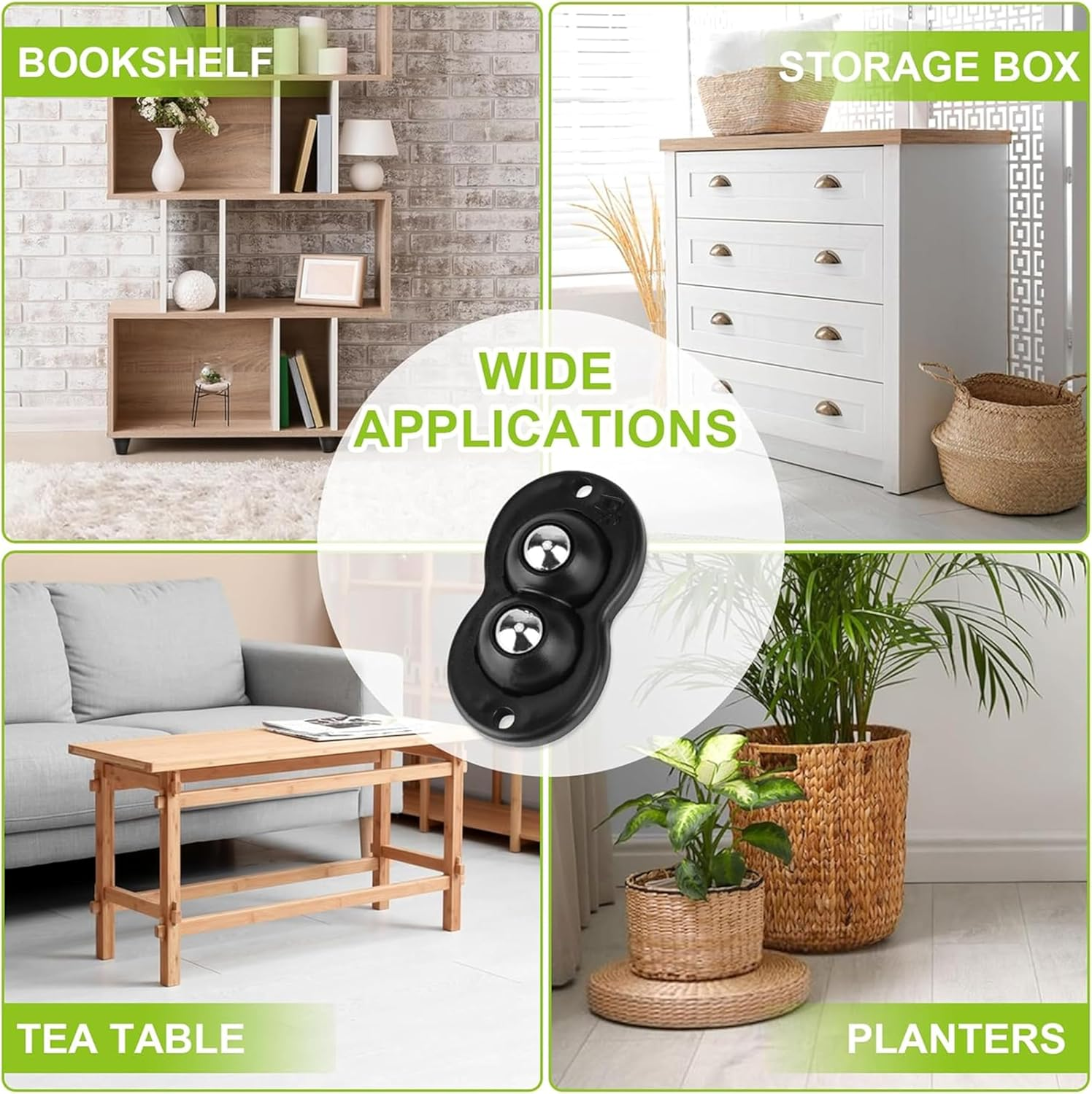 4 Pcs Furniture Movers Sliders,Heavy-Duty Furniture Slider Set,360&deg; Swivel Mini Coffee Slider, Appliance Rollers for Kitchen Appliances, Small Sticky Pulley for Furniture (2 Balls) image number 6