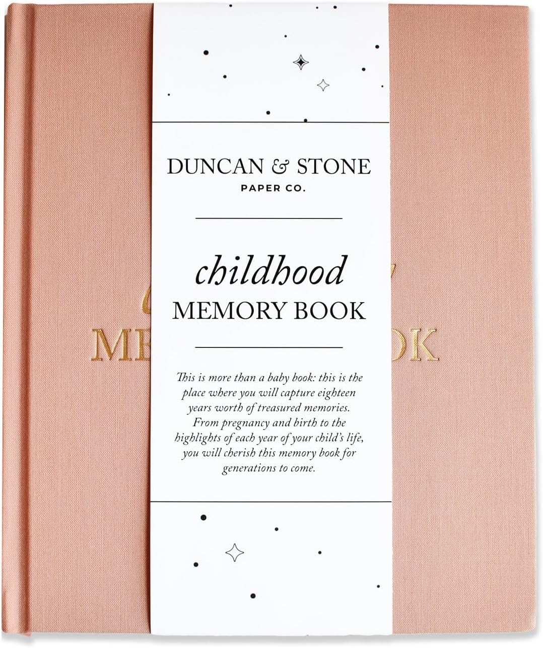 DUNCAN & STONE PAPER CO. Childhood Memory Book (Cream, 175 Pages) - Pregnancy to Year Eighteen Memory Journal for Parents