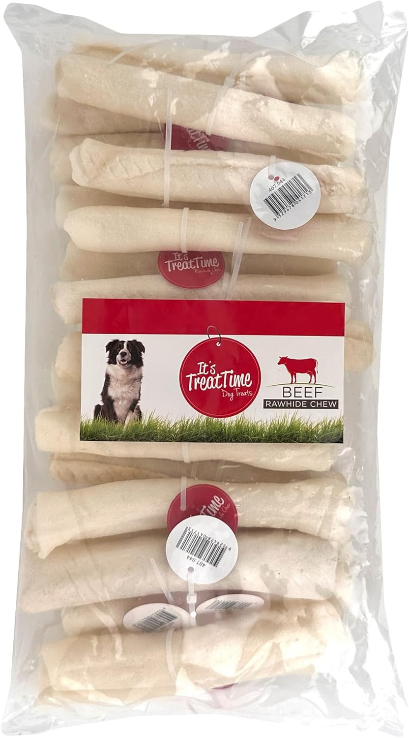 It'S Treat Time Dog Rawhide Retriever Roll White 15Cm (20 Pack) - Long-Lasting Dog Treats, Dental Chews for Dogs, Teeth Cleaning, Tartar Control, Oral Health