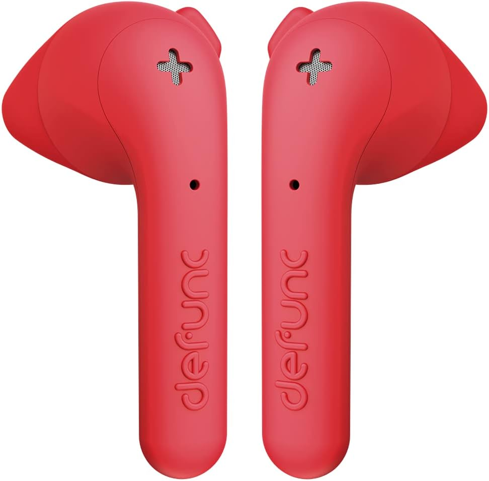 Defunc True Music Wireless Bluetooth Earbuds, Red image number 3