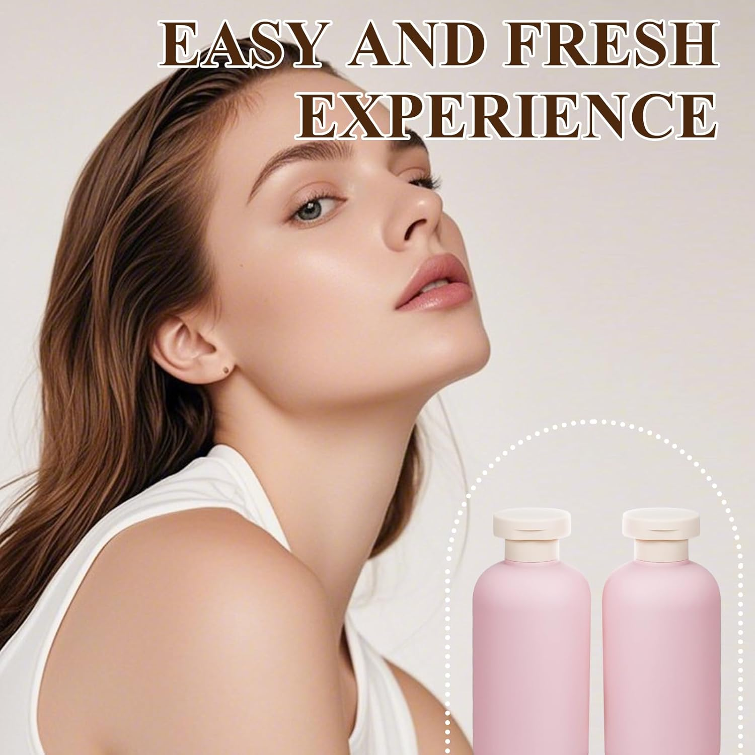 ASEVAT 10 Oz/4 Pcs Plastic Empty Squeeze Bottles Refillable Containers, Shampoo and Conditioner Bottles for Lotion, Cream Shampoo Leak Proof Travel Bottle image number 1