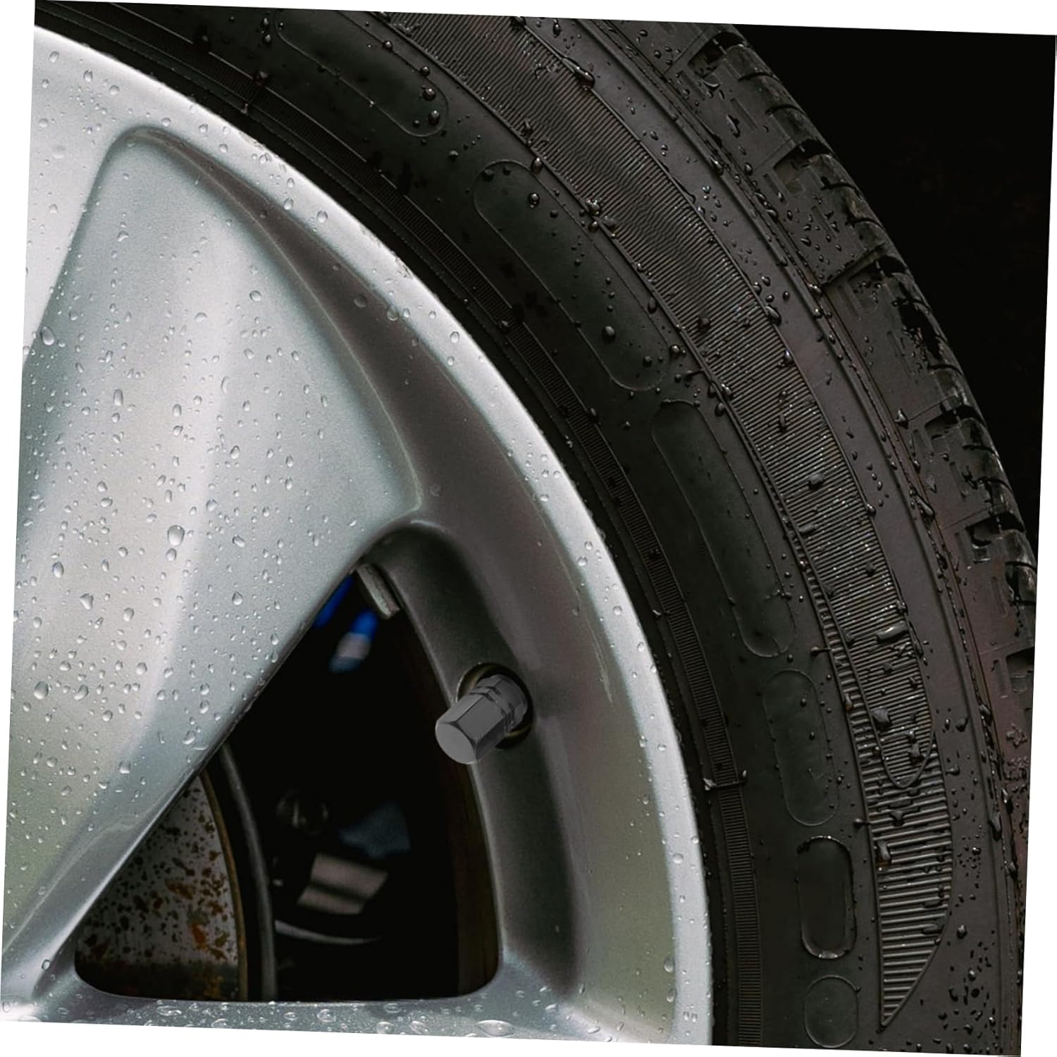 ULTECHNOVO 24Pcs Car Tire Valve Caps Black Tyre Air Nozzle Caps Valve Stem Covers for Cars Vehicles Universal Wheel Stem Protection image number 6