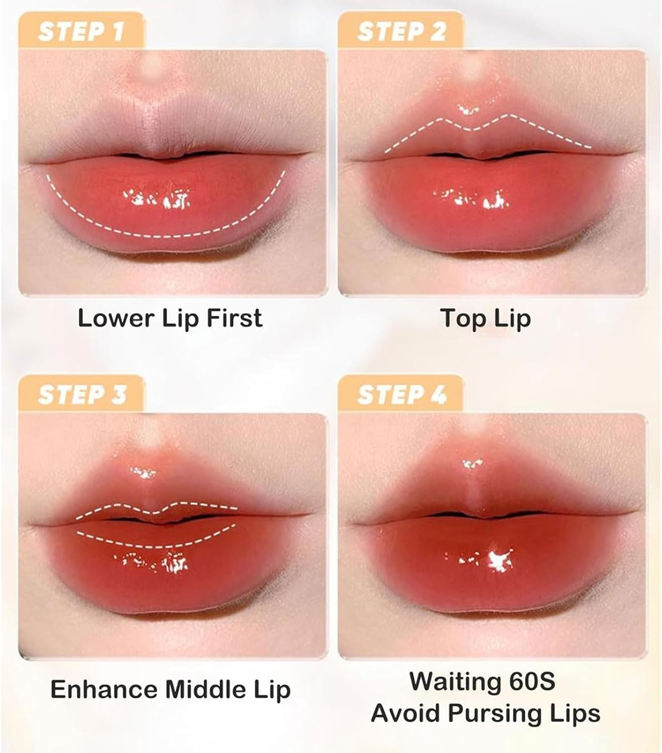 Ice Water Lip Gloss Jelly Moisturizing Lip Gloss,Ice Iron Watery Lip Glosstransfer Proof Jelly Hydrating Lip Oil Gloss,Moisturizing Nonstick Tinted Gloss Lip Oil - 02 Amber Iced Tea image number 2