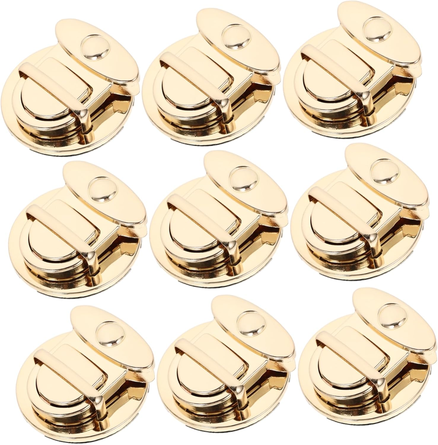 STOBOK 10Pcs Iron round Press Bag Buckle Locks DIY Handbag Accessories Gun Black 4.7Cm Wide Suitable for Bag Hardware and Repairs