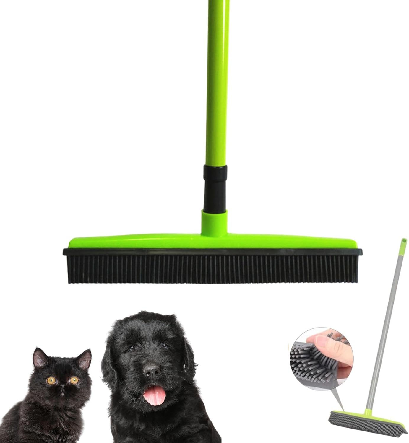 Petibo Pet Broom,Petibo Pet Hair Remover Broom,Petibopet Hair Removal Broom,Petibo Pet Fur Removal Broom,Pet Hair Removal Broom,Silicone Broom Pet Hair,Carpet Broom for Pet Hair (Black)