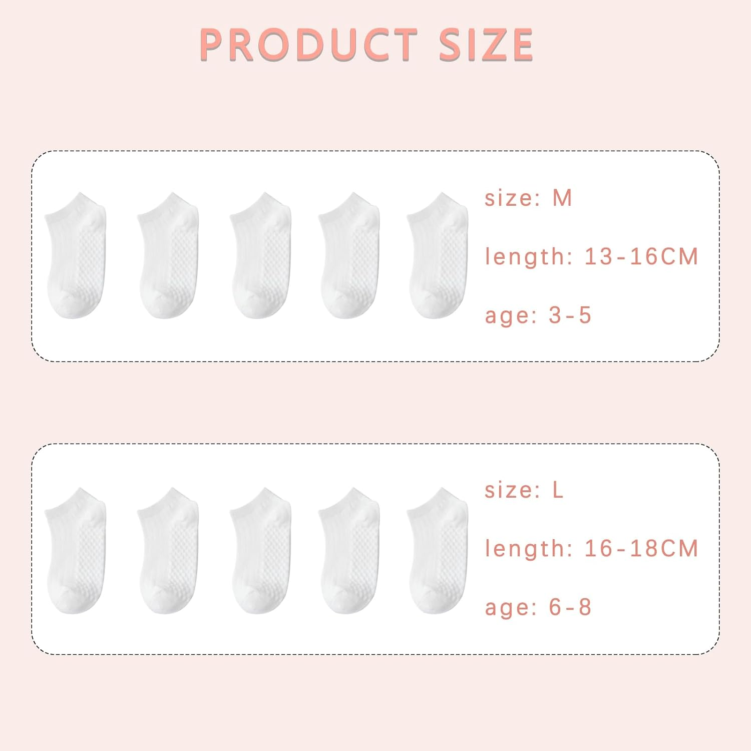 Checkzed 5 Pack Baby Mesh Thin Socks， Cotton Low Cut Kids Toddler， Wrap Ankle Socks，Soft White Non Slip Socks for Girls or Boys，Comfortable Children'S Sports Socks