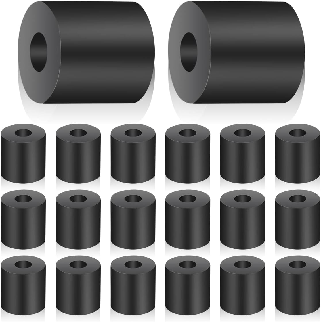 10Pcs Tear Resistant Multi-Purpose Rubber Spacer 1" OD X 3/8" ID X 1" Thick Rubber Bushing Solid Smooth round Neoprene Rubber Washers for Car,Motor,Bars Accessories image number 6