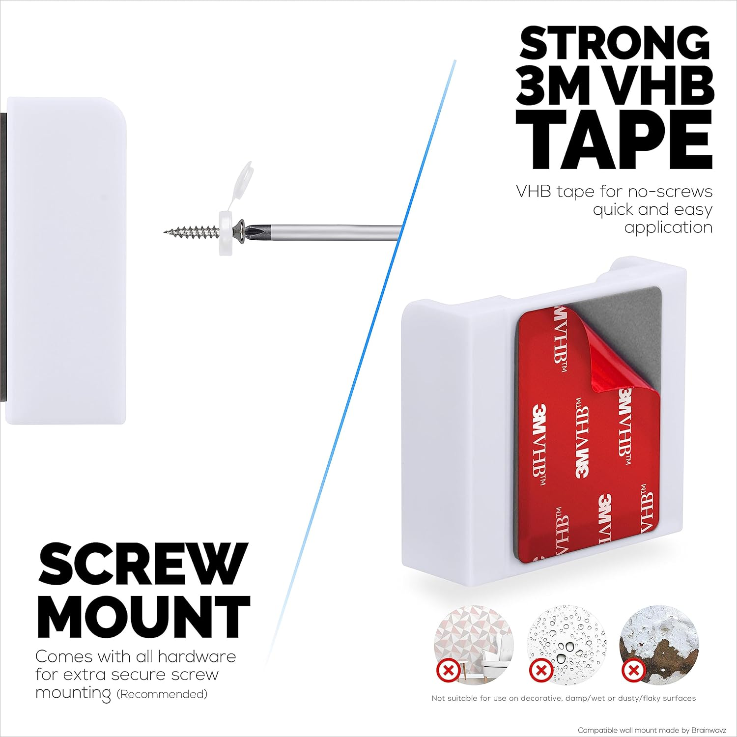 2-Pack Wall Mount Compatible with Eufy Solo C24 Security Camera - Adhesive & Screw in for Easy Installation, Reduce Blind Spots & Clutter, (White)