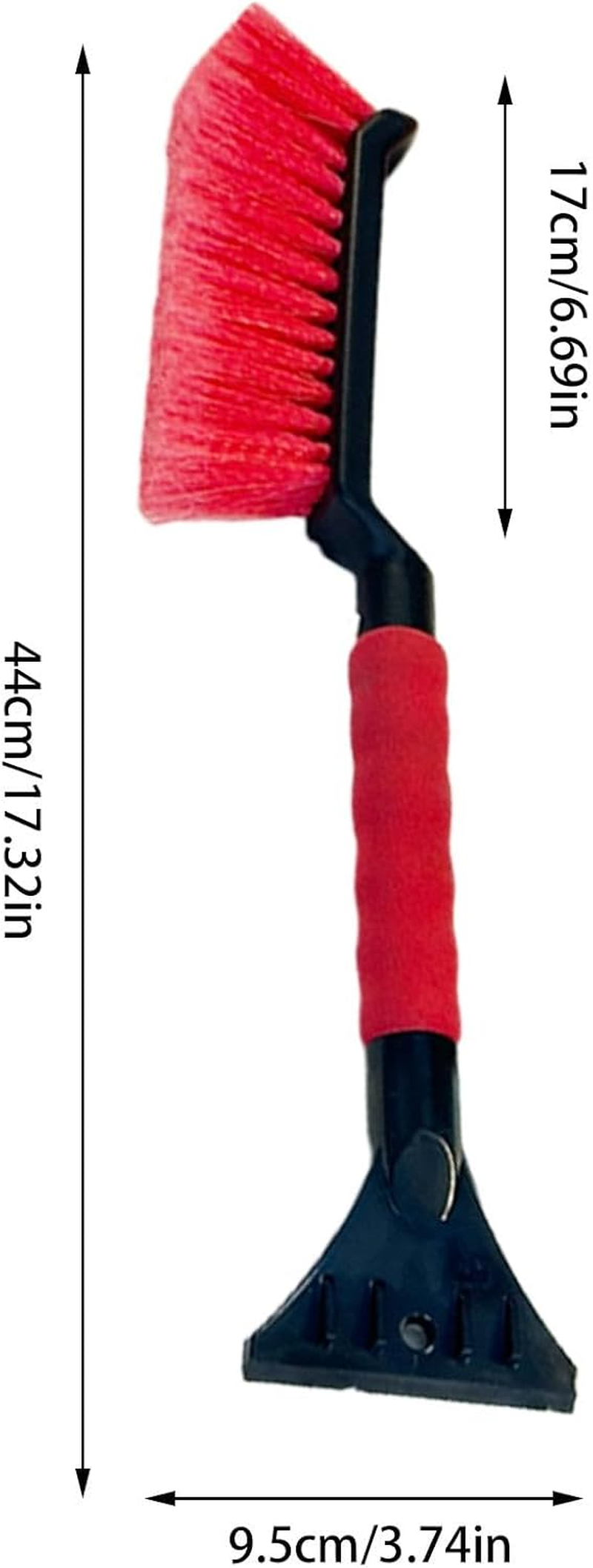 Gihioue Ice Scraper, Car Ice Scraper and Brush, 2-In-1 Ice Scraper and Brush for - Ergonomic Snow with Foam Handle for , Car Winter Cleaning Accessories for Safe Outdoor Driving - Red image number 5
