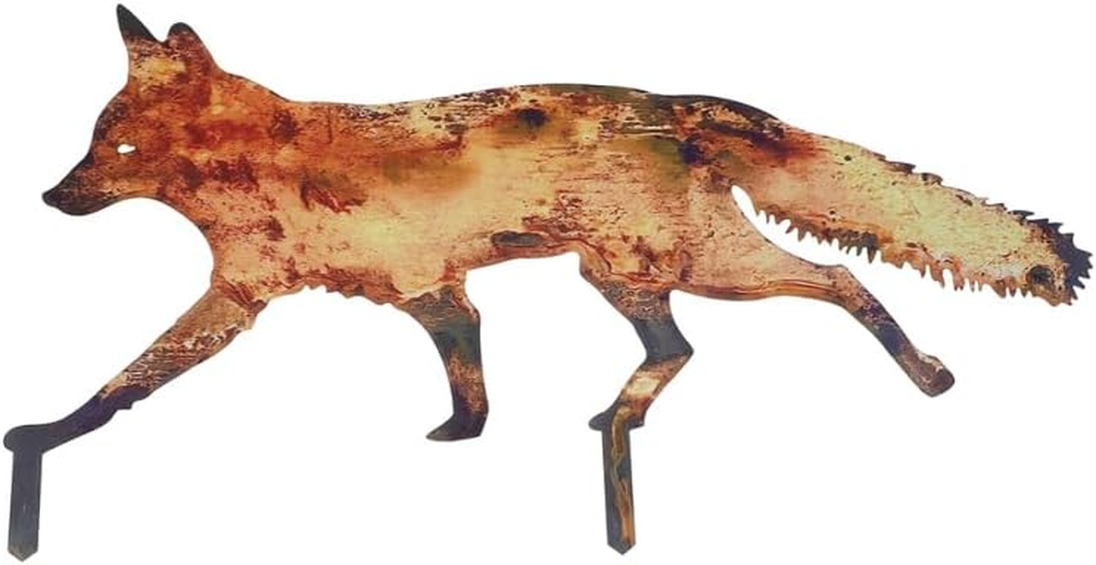 BESPORTBLE Garden Decoration, Metal Garden Yard Art Decor Statues Fox Garden Stakes Farmhouse Yard Ornaments Ornament Yard Lawn Decor Iron