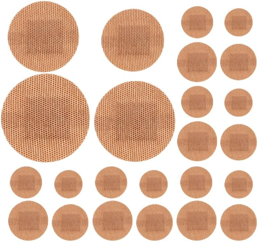 FOMIYES 100Pcs round Fabric Bandages - Comfortable Breathable Elastic Fabric Adhesive Patches for Finger Joints and Large Areas, Waterproof and Strong Adhesion, 22Mm, 25Mm, 30Mm, 38Mm image number 2