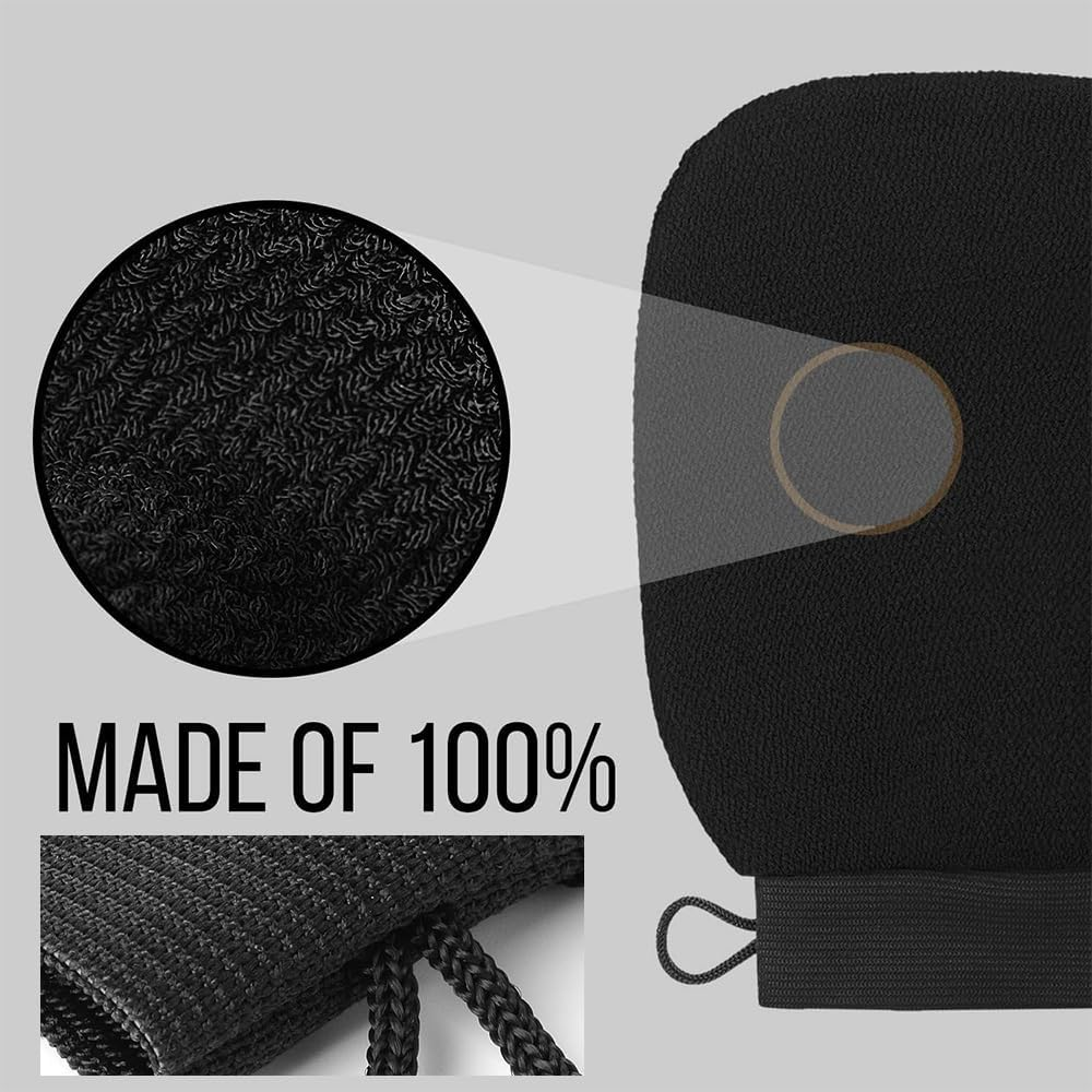 2 Pcs Exfoliating Glove - Body Scrubber Mitt for Dead Skin Removal, for Women & Men,For Bathing,Self Tanning image number 4