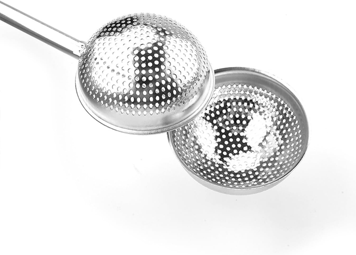 Hysgscwd 2Pcs Stainless Steel Snap Ball Tea Strainer, Long Handle Ball Tea Leaf Filter, Tea Infuser Filter for Loose Leaf Tea, Fine Mesh Tea Interval Diffuser, Steeper Strainer for Spices image number 5