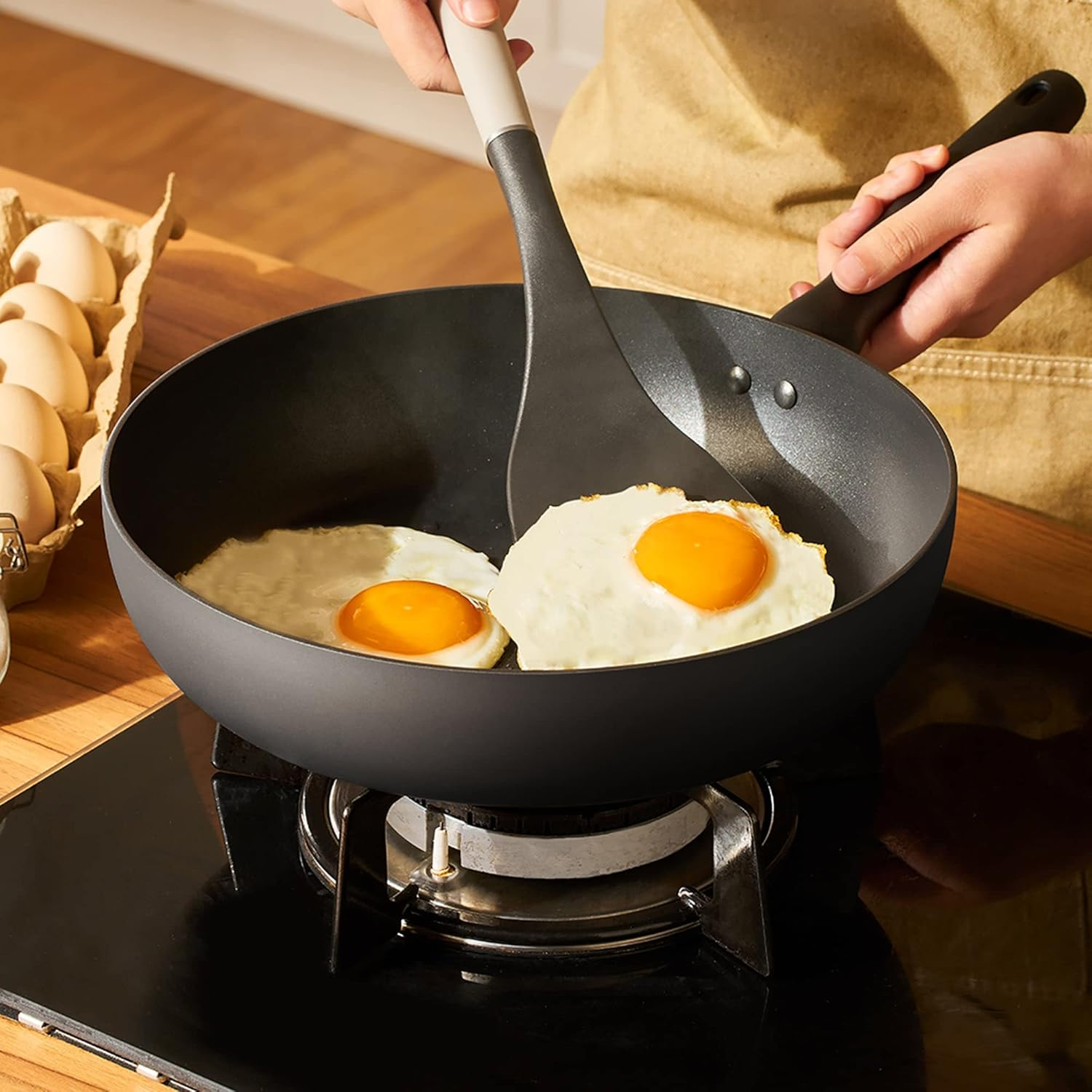 Meyer Bauhaus Non Stick Cookware 20/24/28Cm Frying Pan Triple Pack, Skillet Pack, Pots and Pans, Induction Compatible, Dishwasher Safe, Oven Safe, Sesame Grey image number 5