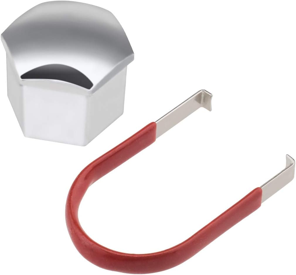 Emsea 20Pcs Chrome Silver Wheel Nut Caps Hub Bolt Covers 21Mm Hexagonal Protectors with Removal Tool Compatible with Range Rover Evoque Ducato - Black image number 7