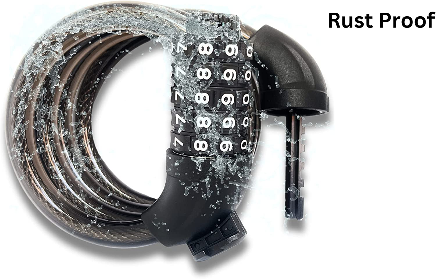 Hakea Cable Lock 121CM Bike Lock - Bicycle Lock - 5 Digit Combination Safety Code - Cable Cycle Lock - Multiple USE Cycling Lock - Black Color image number 2