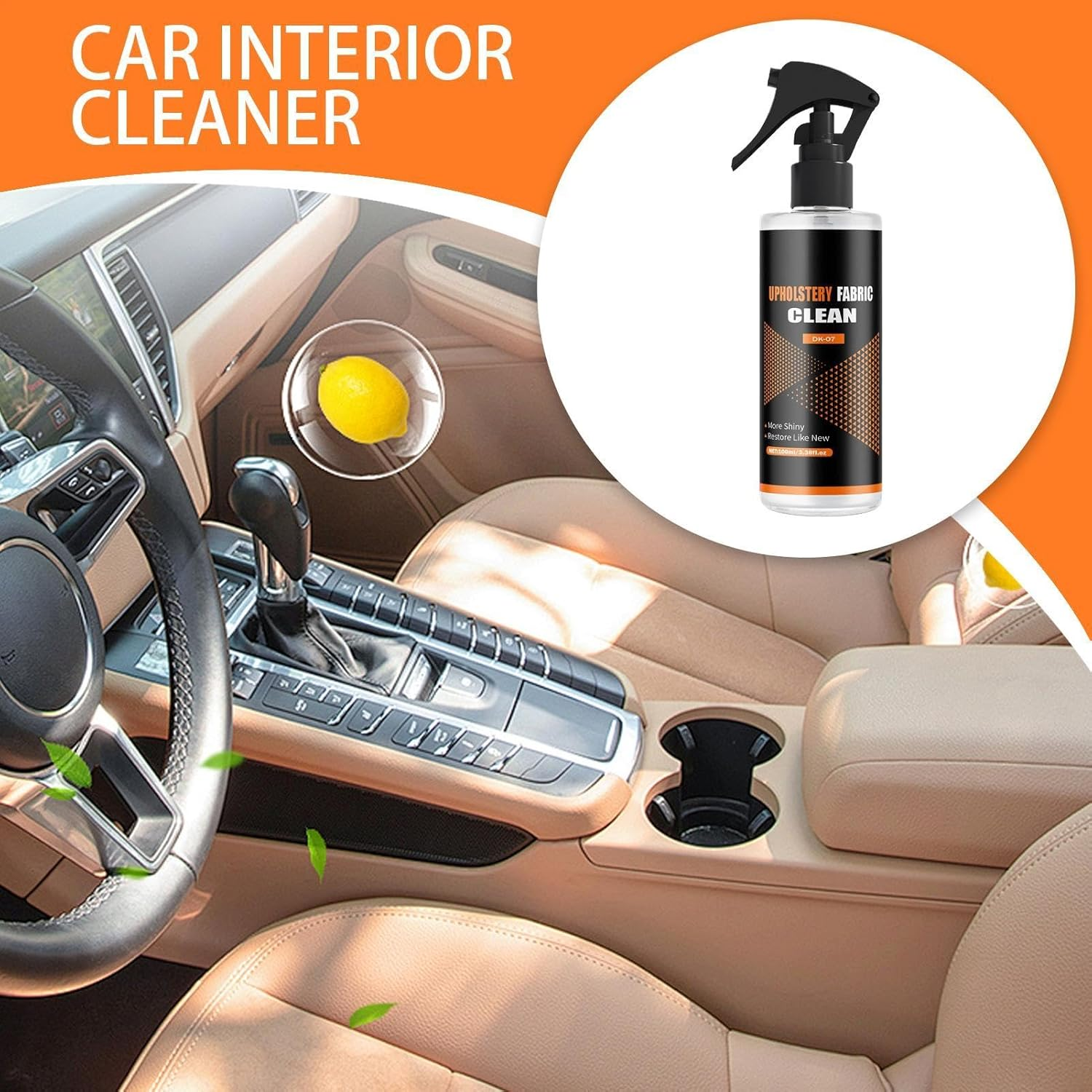 Car Upholstery Cleaner, 100Ml Fabric Cleaner for Auto Interior, inside Detailing Tools, Deep Cleaning Foam Solution, Car Care Spray for Seats Mats Roof Liners image number 3