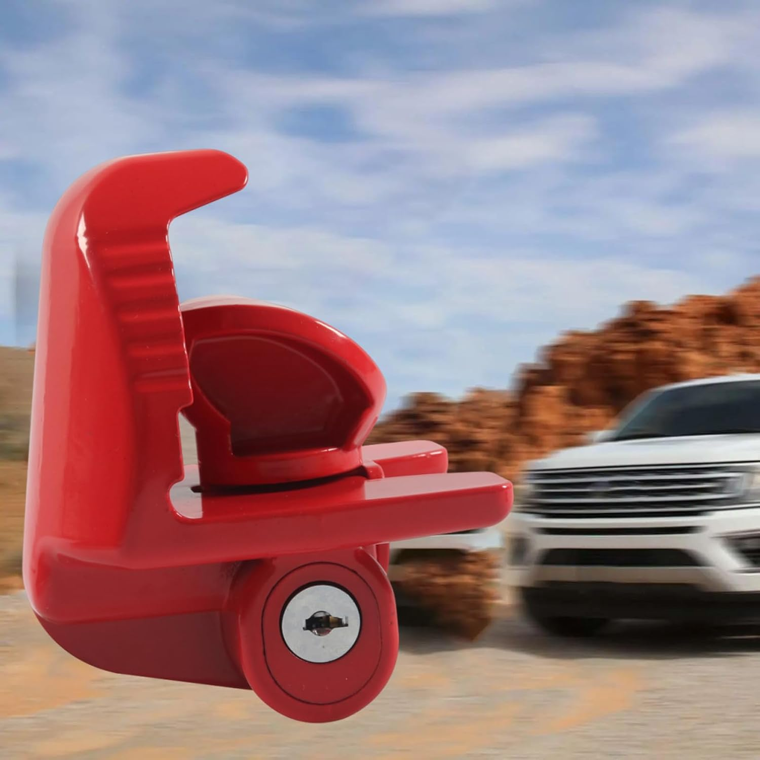 Taoluwin Trailer Hitch Lock Universal Adjustable Fit 1-7/8" 2" 2-5/16" Couplers, Heavy Duty Weatherproof Caravan Hitch Lock, Anti-Theft RV Locks for Trailers, Trucks, Boats image number 2