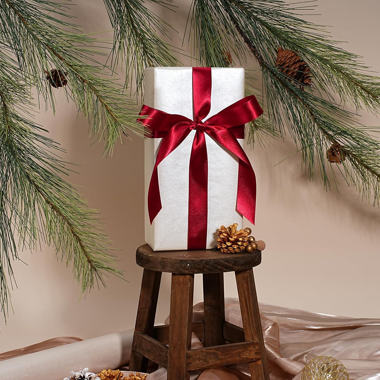 WRAPLA White Wrapping Paper 43Cm X 10M Solid Color Pearly-Lustre Paper, Gift Wrapping Paper Rolls for Wedding, Birthday, Bridal Shower, Christmas, Baby Shower(17In X 33Ft) - Black image number 6