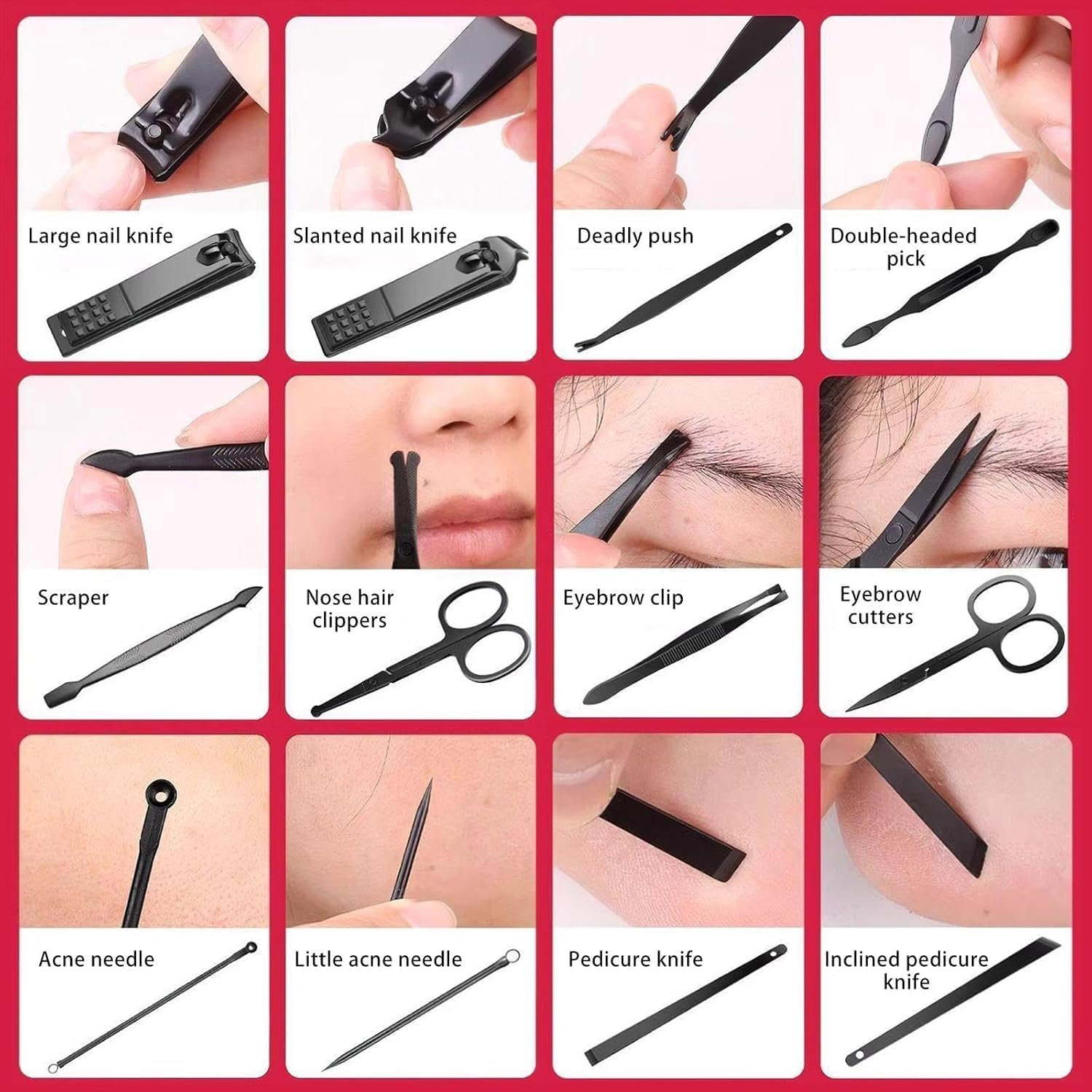 Father'S Day 24Pcs Professional Nail Clipper Gift Set- Surgical Steel Manicure/Pedicure Kit for Thick Nails, Cuticle Remover & Toenail Care Tools in Travel Case Christmas Ideal Gifts