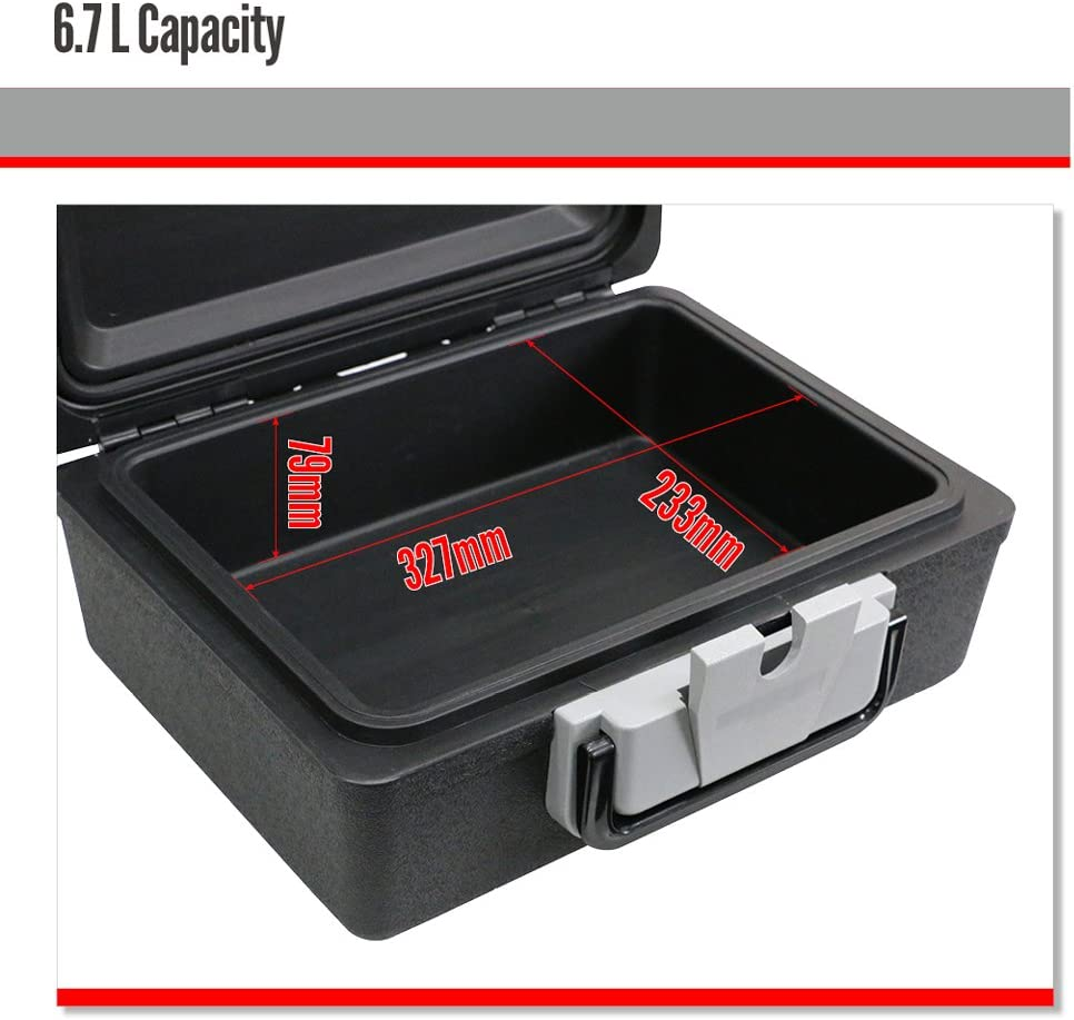Security Box Fireproof Waterproof Chest Key Lockable Fit A4 Safe Cash Box Money image number 5