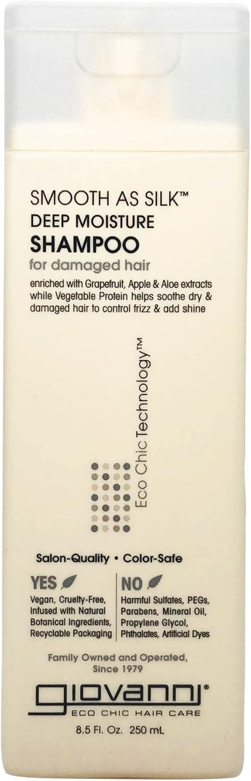 GIOVANNI Smooth as Silk Deep Moisture Shampoo (For Damaged Hair), 250 Milliliters