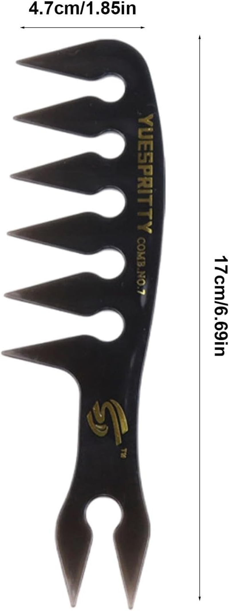 Slicked-Back Combs - Wide Tooth Comb Hairdressing Brush,Wide Large Tooth, Slick Back Hair Brush, Retro Oil Head, Men'S Styling Comb for Salon Barbers, Men Boy Gentleman - N07 image number 3