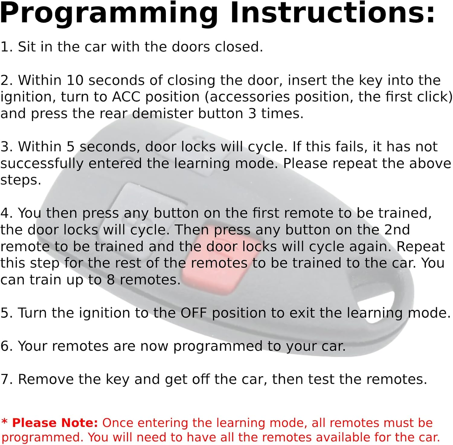 QSDIYRF 3-Button Car Remote Control Compatible with Ford Falcon/Fairmont/Fairlane/Xr6/Xr8/Fpv AU Series 2 & 3 1999-2002 AU2/AU3 Vehicle Models, 304Mhz Complete Remote Replacement, 1 Pack image number 4