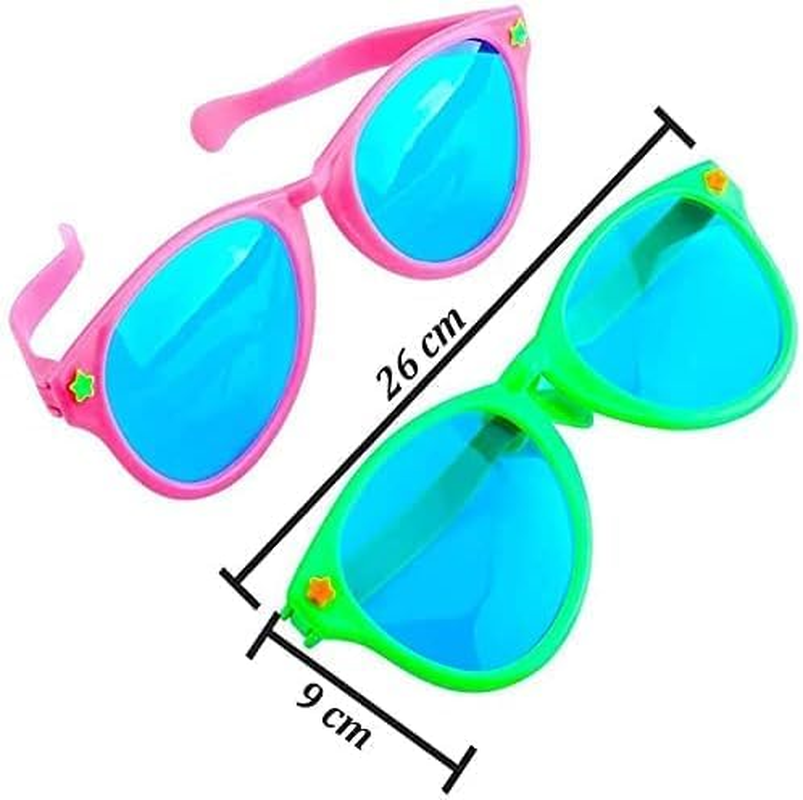 6 Pcs Jumbo Plastic Sunglasses Funny Party Glasses, Christmas Novelty Party Sunglasses for Festival Supplies Birthday Party Accessories, Beach Party Glasses for Childen & Adults image number 1