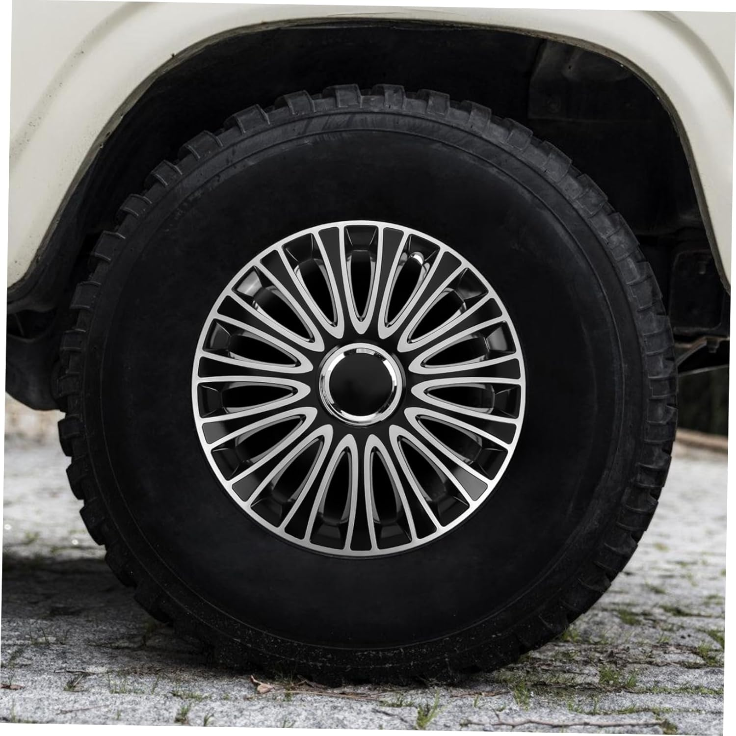 ULTECHNOVO Car Wheel Rim Cover Decorative Easy Install Protects Wheel from Scratches and Dust image number 1