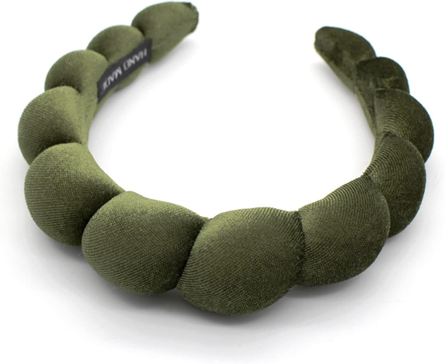 Uchyius Fashion Headbands for Women Padded Fabric Hair Bands Wide Velvet Non Slip Headband Hair Accessories for Women Girls, Leaf Green