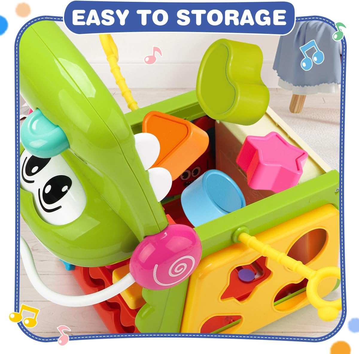 8 in 1 Baby Activity Cube,Montessori Toys for Toddler 1 2 3 Year Old ，Educational Learning Fine Motor Musical Toy for Baby Toddler Kid, First Birthday Toy Boys & Girls Age 2 3 4+ image number 4