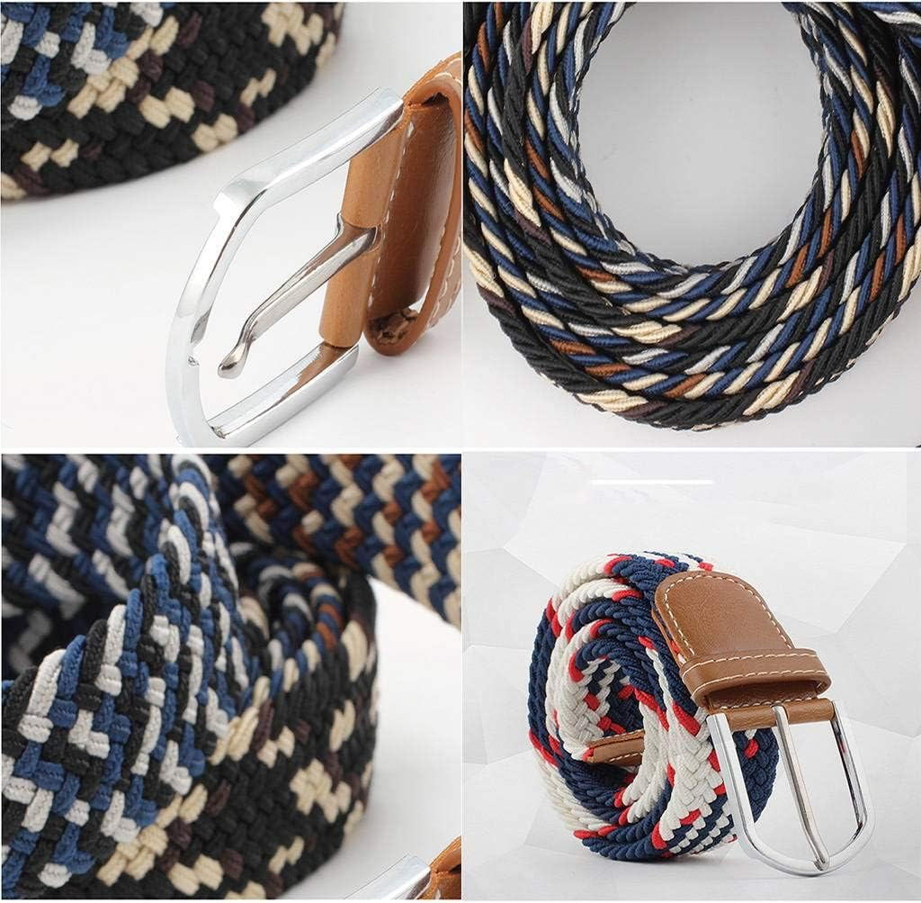 Bigood Womens Stretch Canvas Elastic Woven Braided Belts Dress Belt image number 2