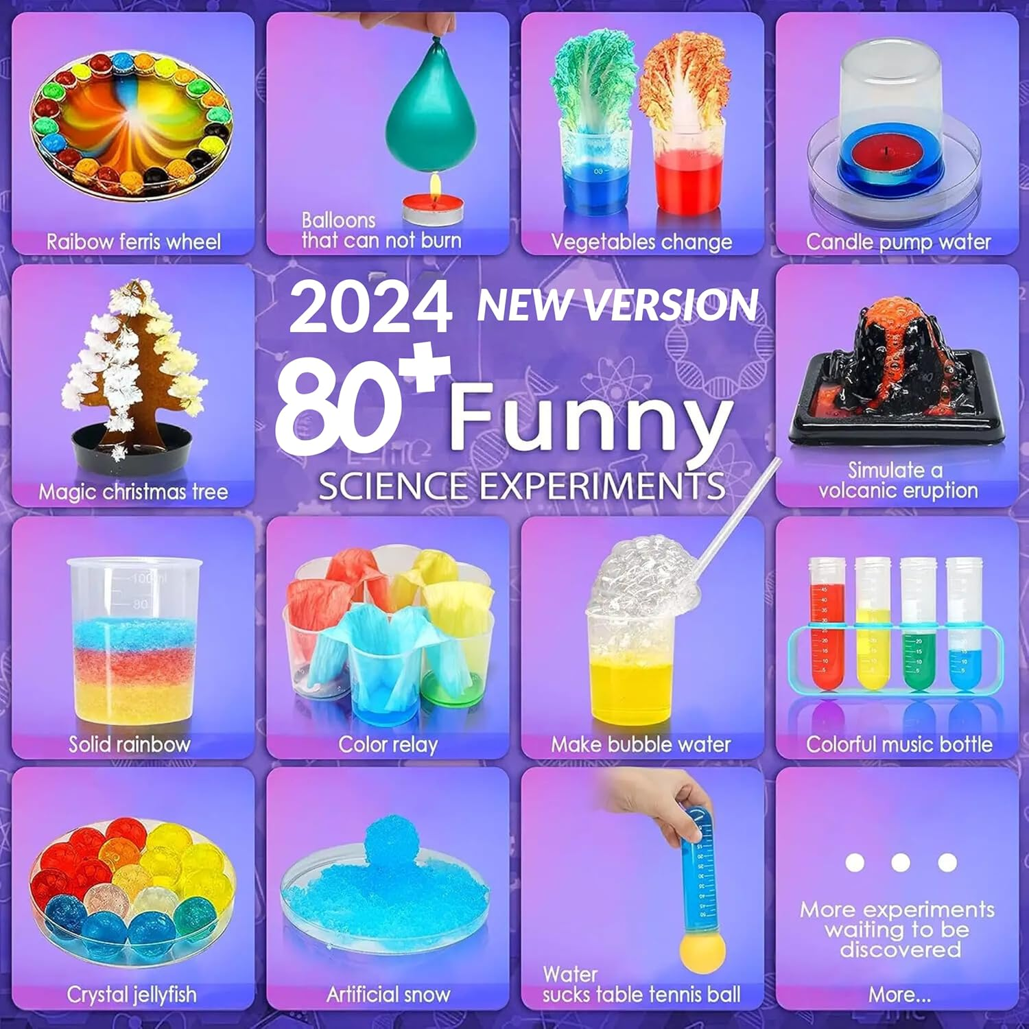 Why2Wise 80+ Science Experiment Kits for Kids with Lab Coat - Scientist Costume Dress up and Role Play STEM Activities Educational Scientist Toys for Boys Girls Chemistry, Age 6,7,8,9,10,11,12,13,14 image number 3