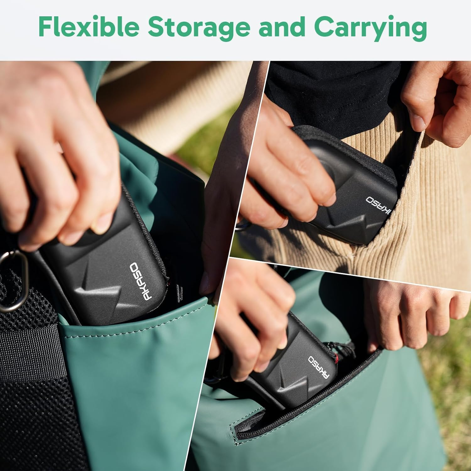 AKASO 360 Camera Carrying Case, Portable Small Storage Bag, Hard Shell Travel Protector Cover