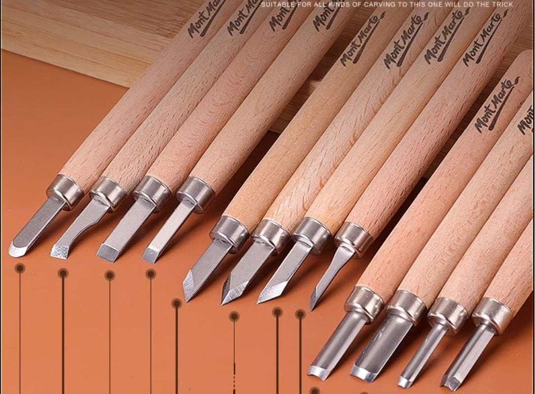 Mont Marte Wood Carving Tool 12-Piece Set
