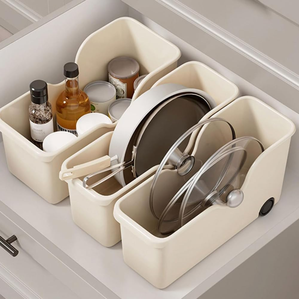 2 Pack Stackable Plastic Storage Bins for Kitchen & Pantry, Food Organizer Containers for Fridge, Freezer, Cabinet & Countertop, Snack and Packet Storage Organization image number 6