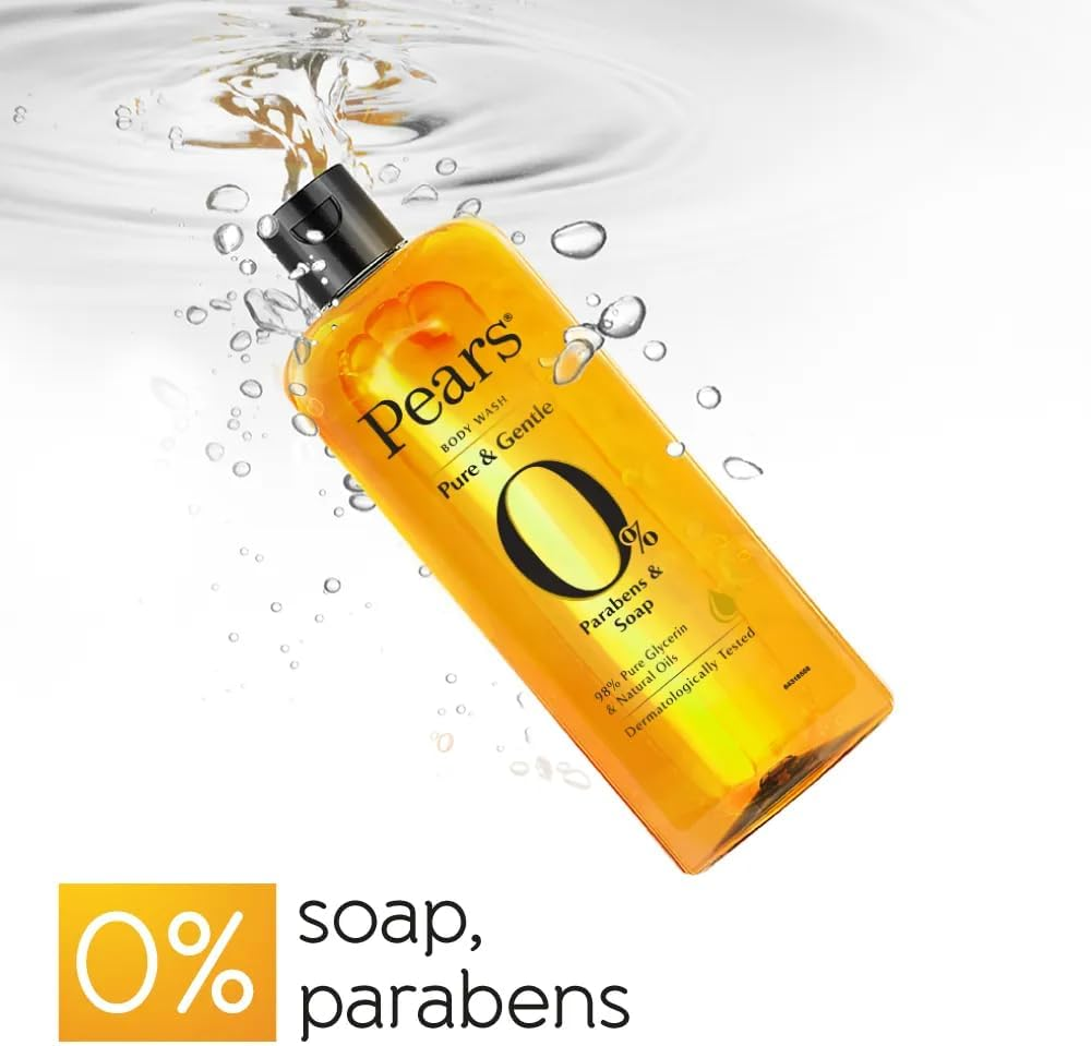 Pears Pure & Gentle Body Wash with 10X More Moisturiser* 250Ml (Pack of 2) image number 3