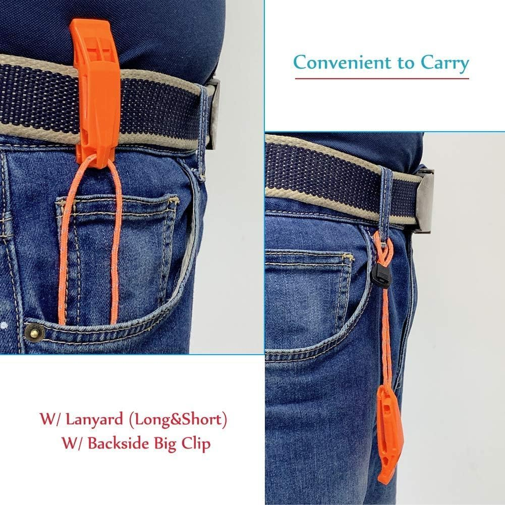 Limcryspp 2 Emergency Whistles Safety Lifeguard Whistles Survival Sharp Loud Explosions with Children Rope Kayak Life Jacket Boating Fishing Boat Camping Hike Hunting Rescue Dog Signals image number 5