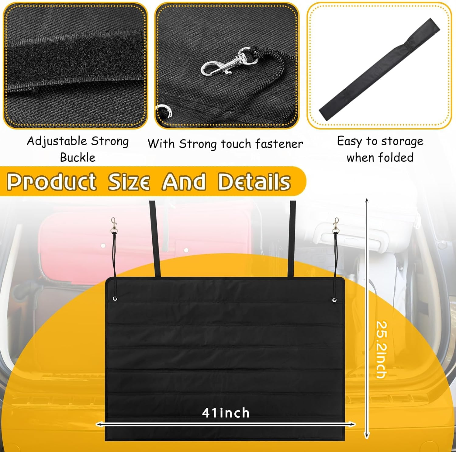 Large Bumper Guard for Cars 41 X 25 Inches Rear Bumper Protector Foldable Universal SUV Trunk Mat for Preventing Scratches While Unloading and Loading, Black image number 2