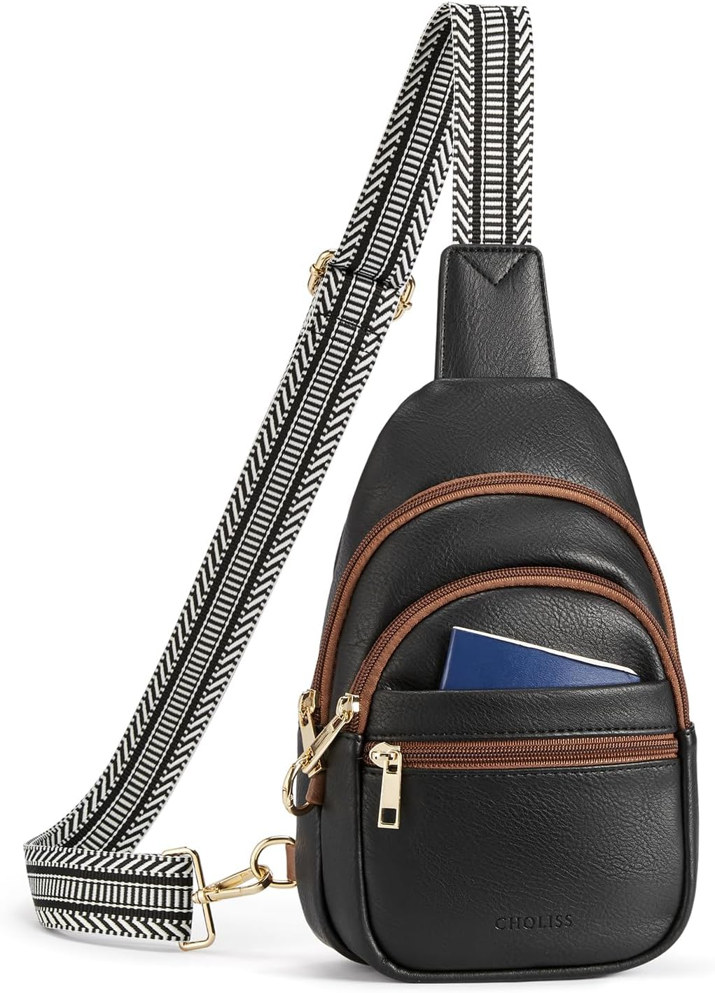 CHOLISS anti Theft Small Sling Bag for Women and Men RFID Leather Crossbody Bags Fanny Pack Chest Bag Travel Purse Daypacks