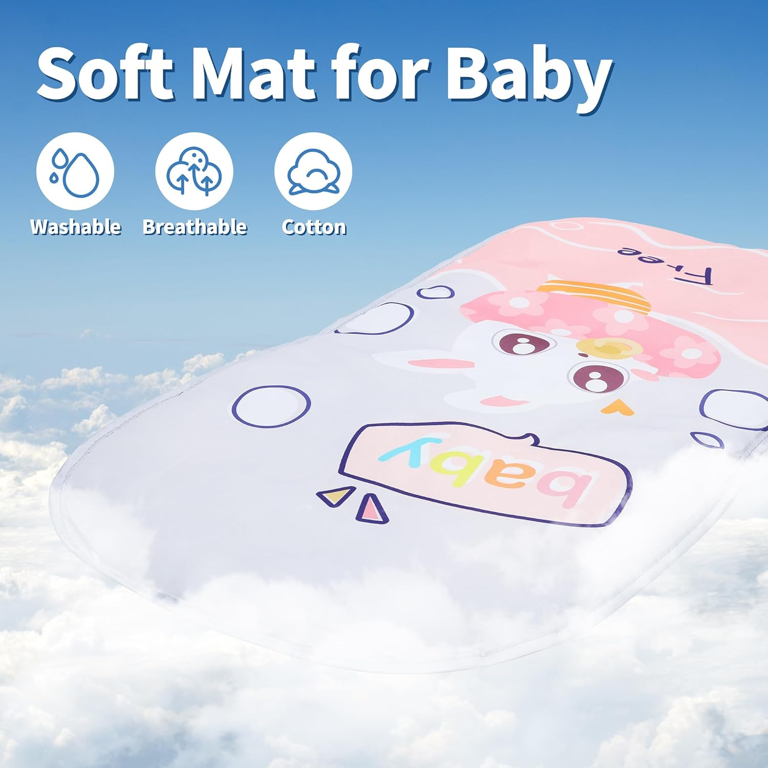 HOLYFUN Baby Play Mat Baby Gym, Play Piano Tummy Time Mat with Activity Gym, 5 Infant Learning Sensory Baby Toys, Perfect Musical Activity Center for Early Development & Entertainment, Pink image number 5