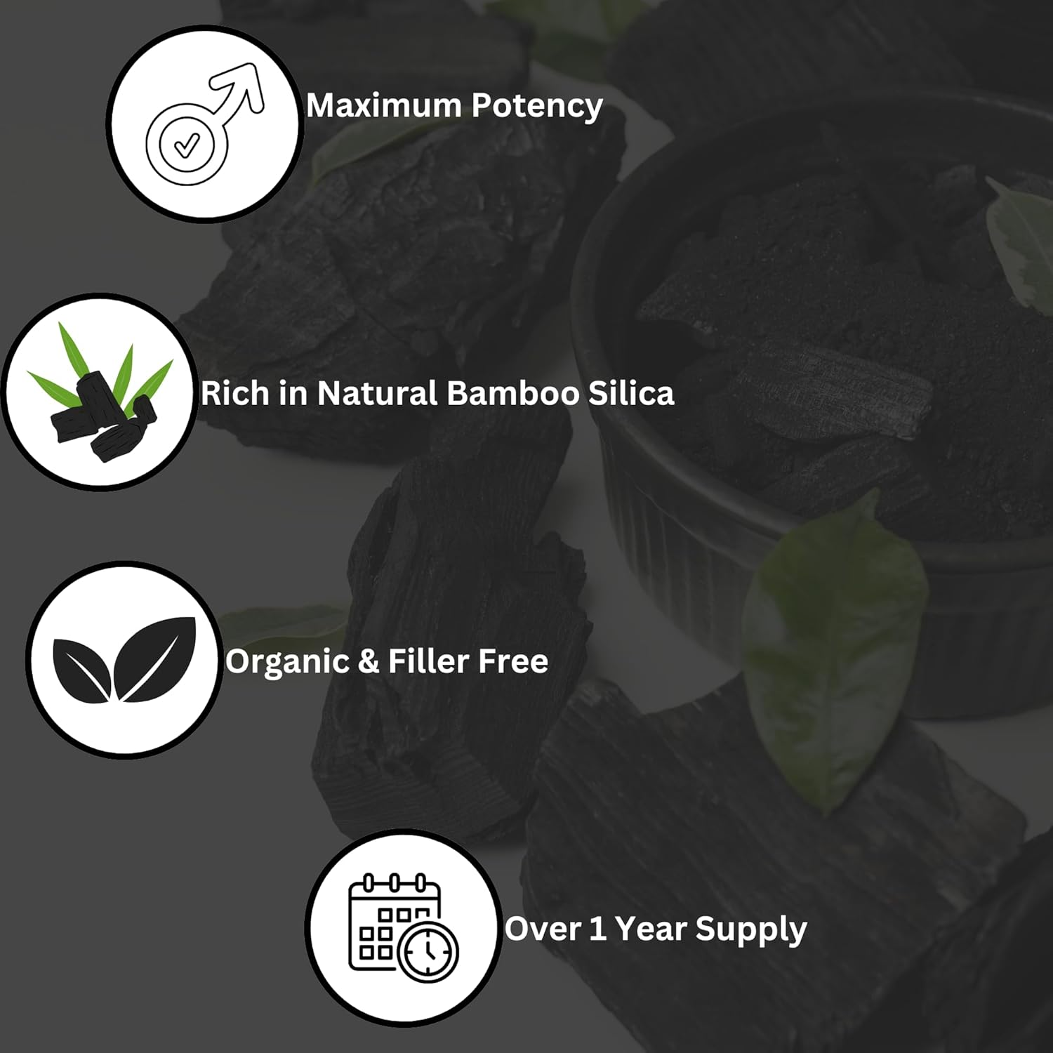 Herbs Botanica Activated Charcoal Powder, Food Grade Natural Detoxifier for Digestive Health, Teeth Whitening, Detoxification & Bug Bite Relief 227 Gm image number 5