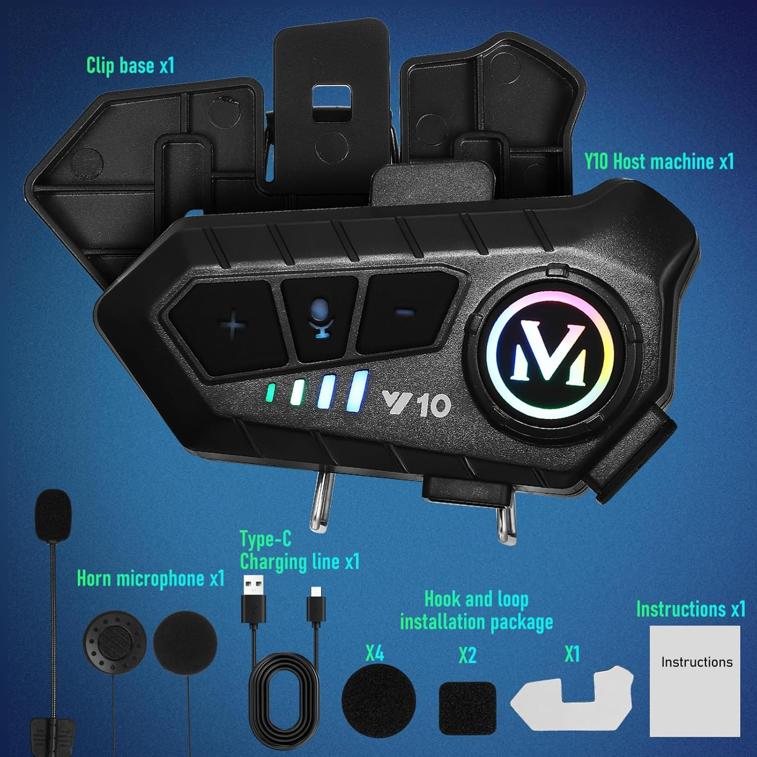 Mobestech Motorcycle Headset Wireless Headset Motorcycle Helmet Headset Helmet Headset Mount Helmet Headphone Wireless Helmet Headset Motorcycle Headset Helmet Speaker Plastic image number 6