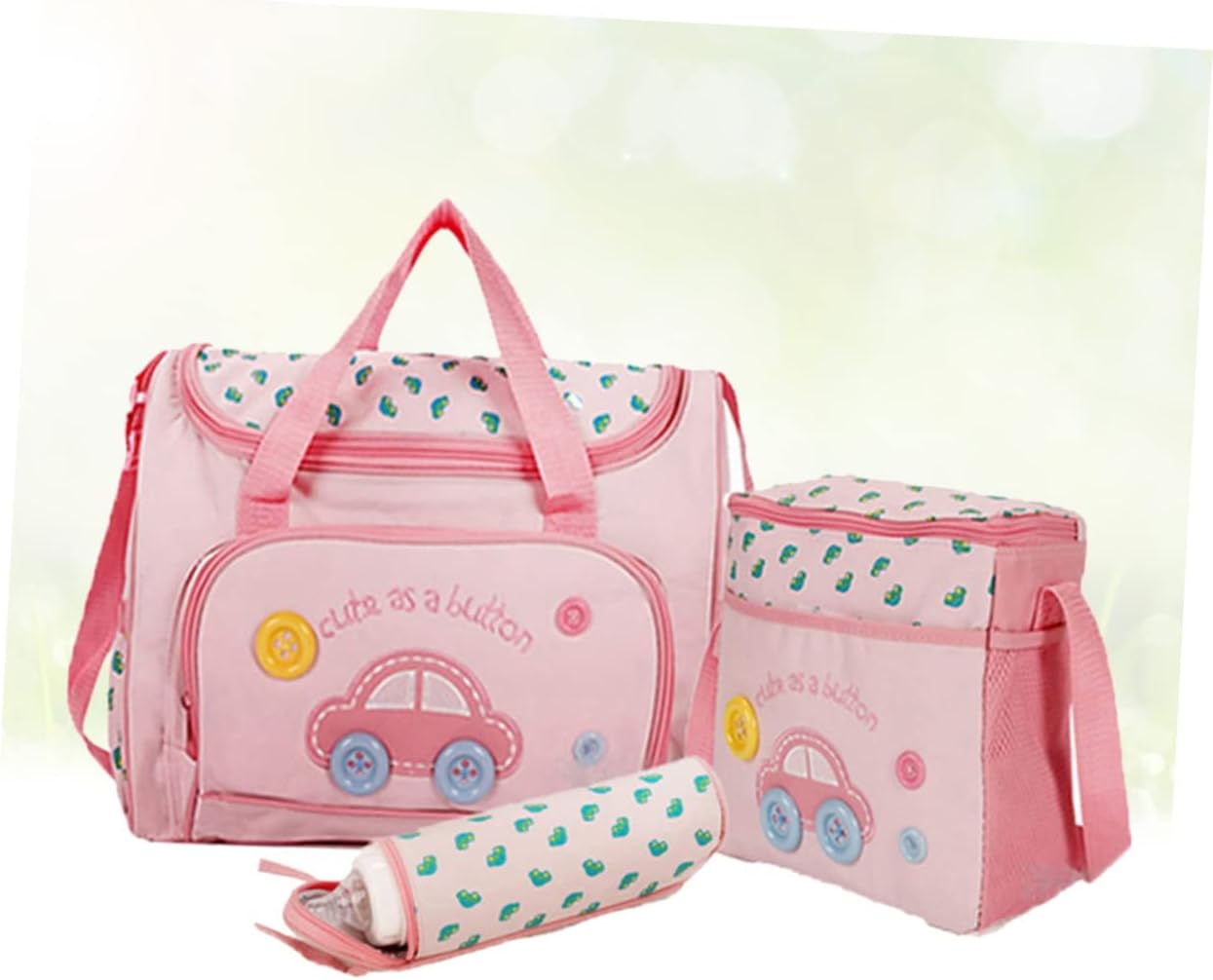 Multi-Function Large Capacity Diaper Bag Set Shoulder Strap Includes Changing Pad Bag for Travel Daily Use image number 3